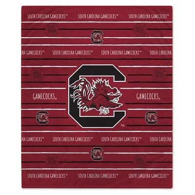 South Carolina Gamecocks NCAA 60" x 80" Logo Stripe Flannel Blanket-W28953923767 - Image 1 of 4