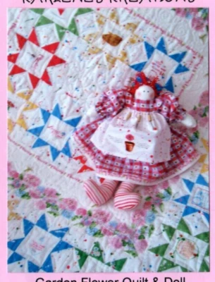 Garden Flower Quilt & Doll Sewing Pattern Soft Sculpture Primitive Country - Image 1 of 3