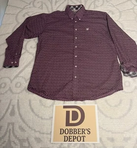 Cinch Herren Western Hemd Lila Paisley (Bandana) Knopf - Langarm Größe L - Bild 1 von 9