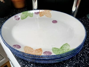 STEELITE SPONGEWARE DESIGN OVAL SERVING / STEAK PLATES X 6 - Picture 1 of 4