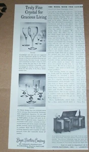 Anuncio impreso 1962 - Bryce Brothers cristalería Acuario publicidad antigua - Imagen 1 de 1