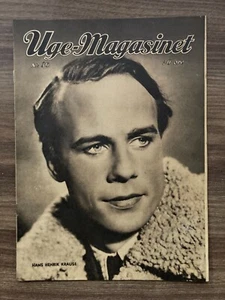 Hans Henrik Krause Cover 1940s Complete Antique Danish Magazine "Uge-Magasinet" - Picture 1 of 3