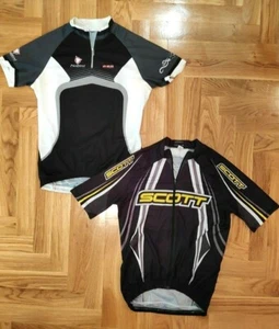 2x Bulk Cycling Jersey Scott x Nalini sz. S Black Men Racing Maglia Camisa Zip - Picture 1 of 12