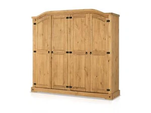 Kleiderschrank Massivholzschrank 4-trg Schrank B194 cm TURANO Kiefer Mexiko-Stil - Bild 1 von 3