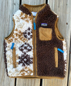 Rare! Patagonia Retro-X Toddler 2T Deep Pile Fleece Vest - Brown