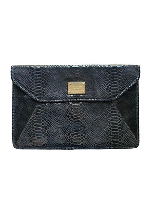 Michael Kors Elegant Chic Black Snakeskin Patterned Clutch Ipad/laptop Case - Image 1 of 4