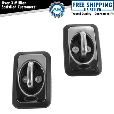 Nuevo par de ancla de gancho de amarre de carga cromado y negro para camioneta Ford Foto 1 de 4