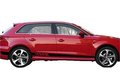 2 PIEZAS Para Audi A4 A5 A8 Q5 Q7 Q3 Faldón Lateral Rayas Puerta Coche Pegatinas Carreras Calcomanía Foto 1 de 4