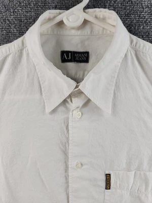 Camisa Armani Ivory Point Algodón Spandex 16 Manga Larga Para Hombre Bolsillo de Lujo Foto 1 de 4