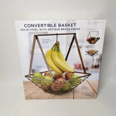 GB por Mikasa, "3 en 1" multiuso de acero macizo cesta de frutas acabado de latón antiguo Foto 1 de 2