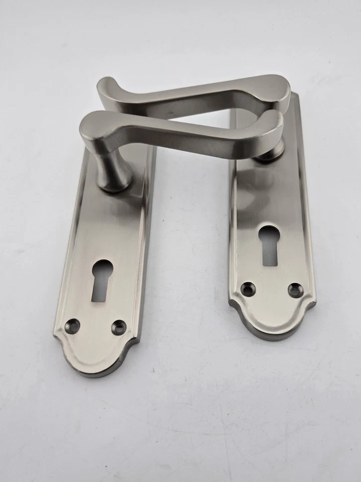 Frelan Jedo Lever on Plate Door Handles Satin Nickel  - Image 1 of 4