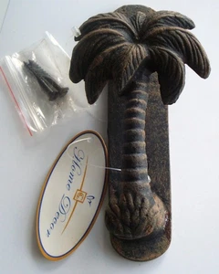 Palm Tree Door Knocker Palmetto Tree copper bronze Cast Iron Metal NEW - Picture 1 of 4