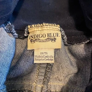 Indigo Blue Maternity Jean Shorts Women's 1X Dark Wash Denim Casual - Picture 1 of 9