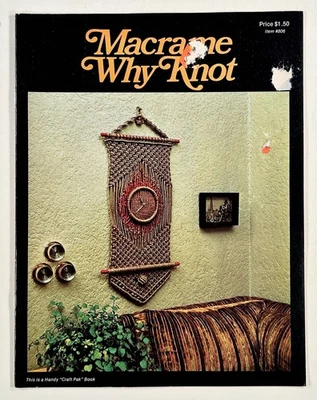 Libro de patrones MACRAME WHY KNOT 1976 diseño interior Kitsch colgantes de pared más Foto 1 de 4