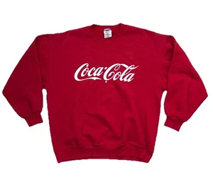 Jerzees Super Sweat Coca Cola Sweater Adult XL Red Crewneck Sweatshirt - Picture 1 of 9