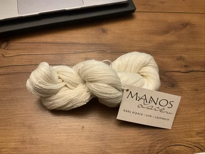 Manos Laces Hand Dyed Yarn Alpaca Silk Wool in L2590 Natural - Image 1 of 2