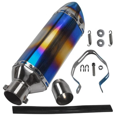 Tubo silenciador de escape universal para motocicleta com silenciador DB Killer 370mm azul - Imagem 1 de 4