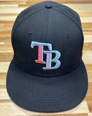 New Era 59Fifty MLB Tampa Bay Rays Hat 7 1/2 Multi-Color Logo World Series Patch - Image 1 of 4