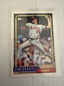 1992 Topps Jim Abbott base card California Angels #406  1.00 Shipping - Picture 1 of 2