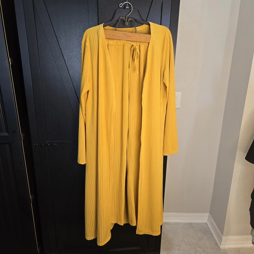 女式 2 件 Maxi 夹克带裤子长款开衫 XL — 第 1/4 张图片