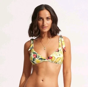 *New* SEAFOLLY Lemoncello Wrap Bralette Bikini Top SIZE 12 AU (8 US) BNWT Swim - Picture 1 of 8