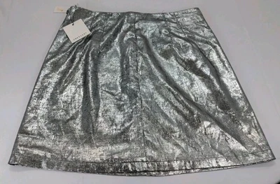 Nueva Minifalda Crescent Para Mujer Grande Metálica Plateada Fiesta Año Nuevo Foto 1 de 4