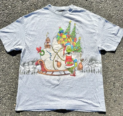 Vintage How the Grinch Stole Christmas Dr Seuss All Over Print 2001 T Shirt XL - Image 1 of 4