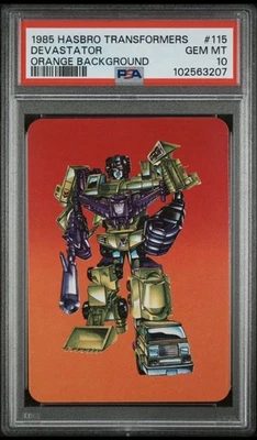 Tarjeta Hasbro Transformers Constructicons Devastator Decepticons 1985 # 115 PSA 10 Foto 1 de 2