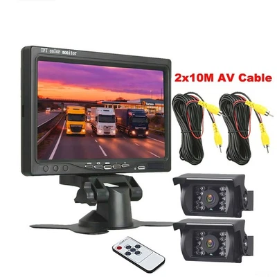 7'' Backup Camera System With Monitor Kit Back Parking Night Vision For Truck RV - Image 1 of 4