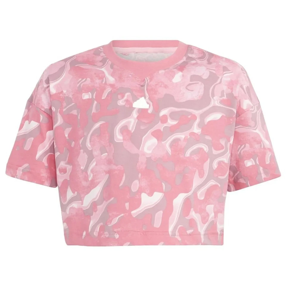 adidas Girls Future Icons Camouflage T-shirt - Pink - Ages11-15yrs (RRP £23) - Image 1 of 4