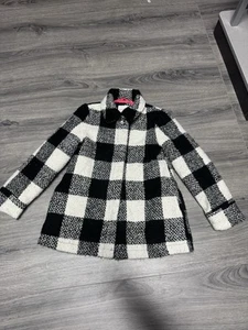 Cat & Jack Kids woven nubby Jacket Size 7/8 girls BLACK/WHITE Acrylic NWOT gift - Picture 1 of 6