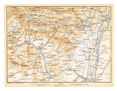 Catskill Mountains 1893 оригинальная карта Catskills Аппалачи США - Изображение 1 из 4