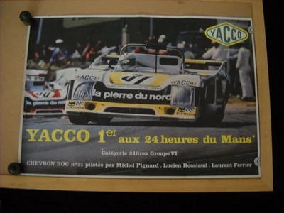 AFFICHE POSTER YACCO 24 H DU MANS 1978 CHEVRON ROC - Photo 1/4