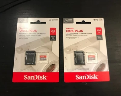 NEW SEALED SanDisk Ultra PLUS 256GB Class 10 MicroSDXC UHS-I Memory Card - Image 1 of 4