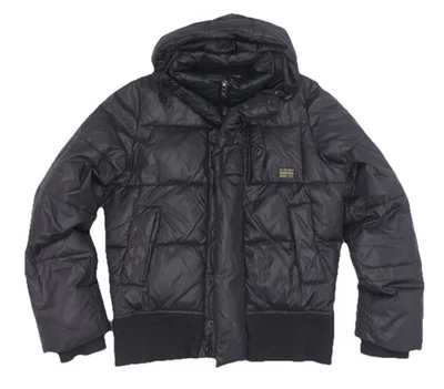 Size M - Men’s G-Star Raw Hooded Puffer Jacket Black - Image 1 of 4