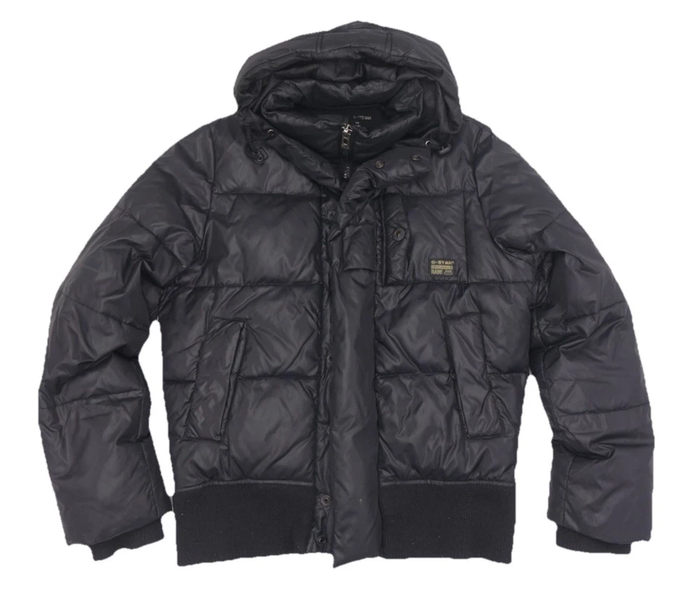 Talla M - Chaqueta acolchada con capucha negra G-Star Raw para hombre Foto 1 de 4
