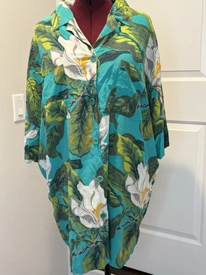 100% Silk, Ellen Tracy, Tropical Dress/ Cover Up, 16 - Image 1 of 4