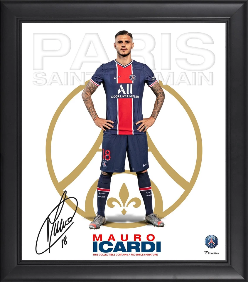 Mauro Icardi Paris Saint-Germain 15x17 Player Frame - Facsimile Signature - Image 1 of 1