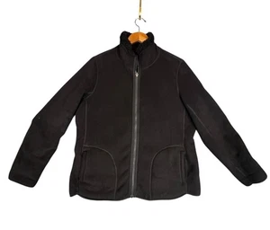 Women L Weatherproof Jacket Black Sherpa Fleece Full Zip Warm Lined Cozy Outdoor - Picture 1 of 12