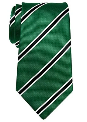  Corbata British Bar tejida a rayas de microfibra 3,15" verde para hombre Foto 1 de 3