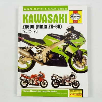 Haynes Manual Kawasaki ZX600 Ninja ZX-6R 1995-98 599cc Hardcover Book - image 1 of 4