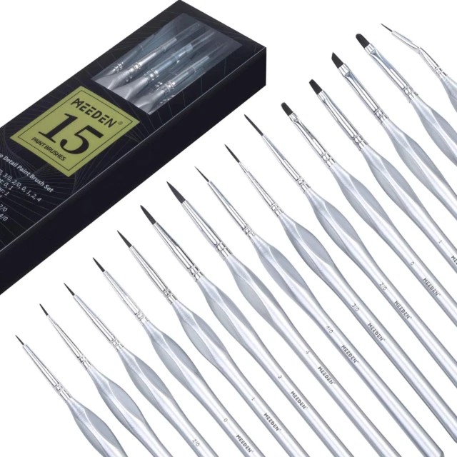 Meeden Micro Detail Paint Brushes Profesisonal Kit - Set of 15 Brushes