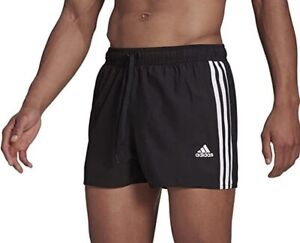 Adidas 3 Stripe CLX Swim Shorts 3" Inseam Black Men's Sz Large L (GQ1095) New 😎