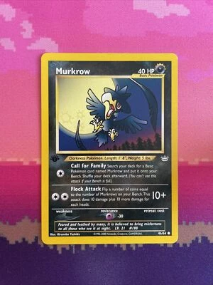 Pokemon Card Murkrow Neo Destiny 1st Edition Common 46/64 Near Mint - Image 1 of 2