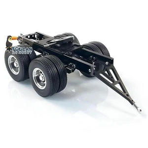 2 Axles Trailer with Traction Fifth-wheel for Tamiya LESU 1/14 RC Truck Vehicle - Picture 1 of 6