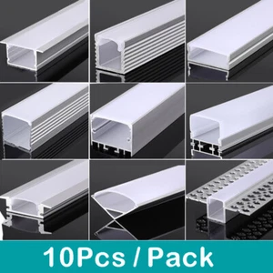 10pcs LED Strip Light Channel 2M each Aluminum Profile Channel Holder U/V/W Type - Picture 1 of 46
