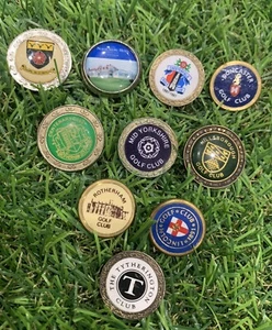 Vintage Golf Club Golf Ball Marker Job Lot X10  - Various Clubs - England 2 - Picture 1 of 4