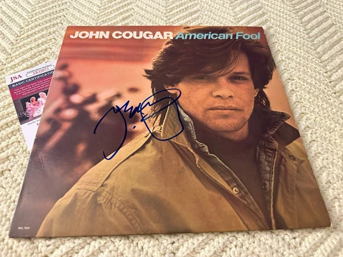 John Mellencamp SIGNED American Fool & Vinyl Record ALBUM JSA Authenticated COA Cover