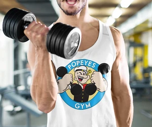 Popeyes Funny Gym Tank Top, Workout Fitness Tank Top, Motivational Tank Top, Mus - Picture 1 of 8