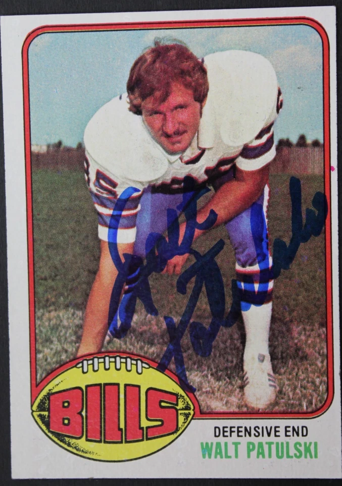 Walt Patulski Buffalo Bills Signed 1976 Topps #358 Autographed Card NOTRE DAME - Image 1 of 3